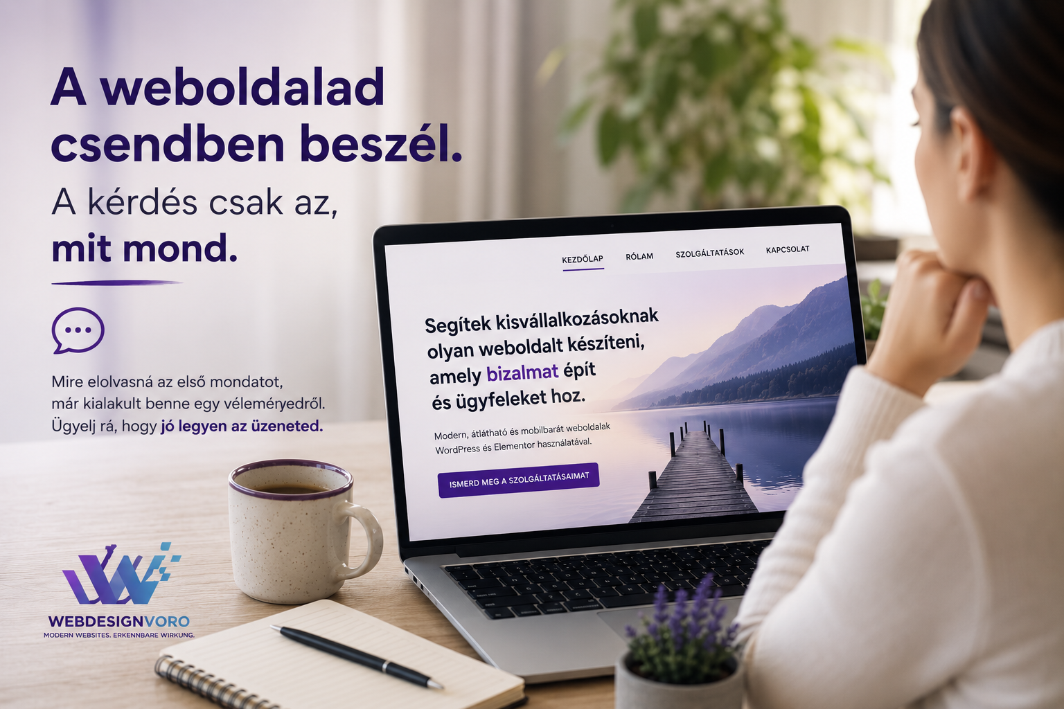 Egy weboldal csendben beszél a látogatókhoz