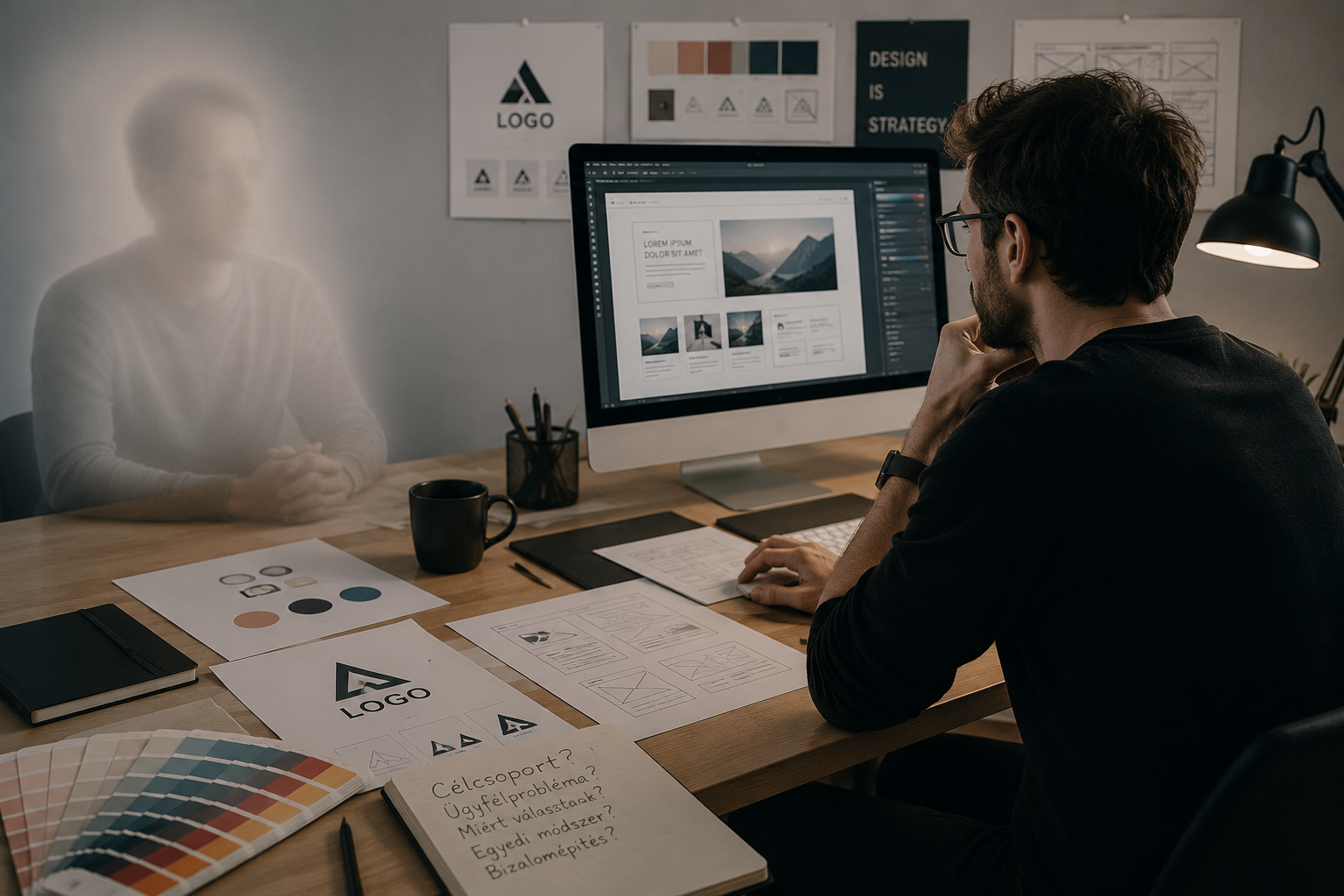 Webdesigner és ügyfél személyes megbeszélése
